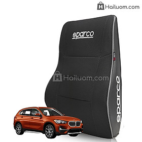 Gối Tựa Lưng ô tô BMW X1 Cao Cấp Sparco Italy - Dáng Thể Thao Công Thái Học - Vân Carbon