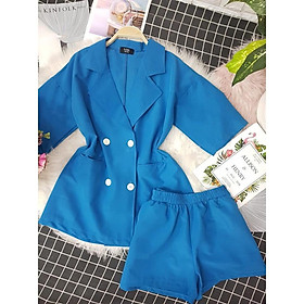 Sét áo vest tay ngắn + quần sort cạp chun siêu hot siêu sang đi chơi đi làm đi dạo phố, hàng vải đệp VDVDVDVD