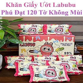 Khăn Giấy Ướt Labubu Phú Đạt 120 Tờ Không Mùi An Toàn Cho Da