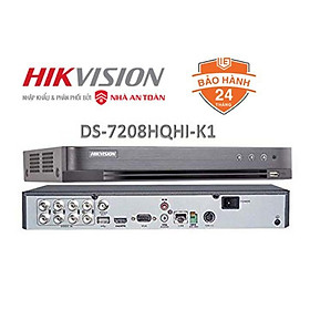 Đầu ghi camera 8 kênh HDTVI  up to  4MP chuẩn nén H.265 Hikvision DS-7208HQHI-K1 - Hàng Chính Hãng