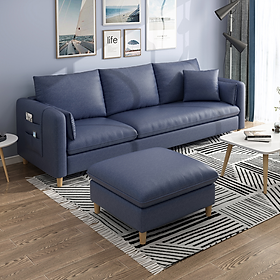 Ghế Sofa Băng có Đôn kích thước 1m8 khung gỗ sồi chống mối mọt, cong vênh vải chống thấm nước tuyệt đối mã HB-14