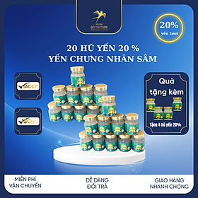 [DTT] 20 hũ yến 20% (Kèm 4 hũ) Yến Chưng Chọn Vị  - Yến sào Đỗ Thị Toán