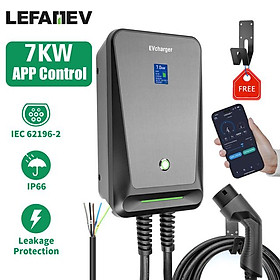 EV Charger Type 2 Ứng dụng Điều khiển WiFi 32A 1 Trạm sạc xe điện EVSE Wallbox với cáp 6,1M 7kW IEC 62196-2
