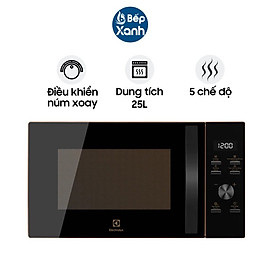 Lò Vi Sóng Có Nướng Electrolux EMG25D59EB 25 lít - Khoang Lò Tráng Men - Hàng Chính Hãng