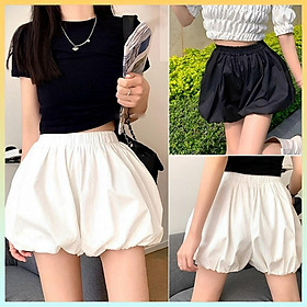 Quần short nữ đùi BÍ NGÔ bo cạp chun lưng thun co giãn chất kate bóng mềm mại xinh xắn