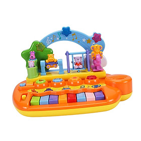 Portable Music Keyboard Toy Early Education Activity Toy Electronic Piano Toy with Lights and Sound Musical Instrument Toy for Beginner Girl