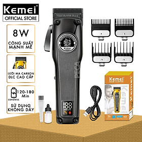 Tông đơ cắt tóc chuyên nghiệp Kemei KM-1825 lưỡi mạ carbon DLC