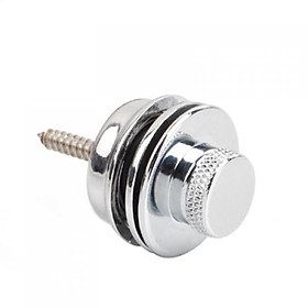 Flat Head Strap Lock Button for Electric/Acoustic Guitar, Chrome