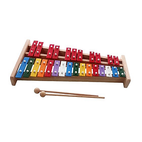 27 Note Glockenspiel Xylophone Lightweight Wooden Base Aluminum Bars Compact