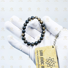 Vòng tay trầm hương sánh chìm phong thủy tròn đơn 8 ly 21 hạt nữ Sơn Mộc Hương mang lại may mắn và thành công (không râu)