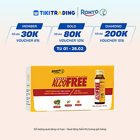 Nước uống giải rượu, thải độc gan Alcofree lốc 10 chai x 50ml