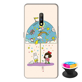 Ốp lưng dành cho điện thoại Realme X hình Thỏ Trắng - tặng kèm giá đỡ điện thoại iCase xinh xắn - Hàng chính hãng