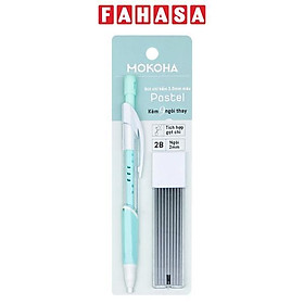Bút Chì Bấm 2.0 mm Kèm 9 Ngòi Thay Thế - Mokoha M-MP001 - Màu Xanh Mint