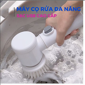 Mua Máy Cọ Rửa Điện Đa Năng Sạc USB  Bàn chải Vệ Sinh Bếp  Bồn Rửa Mặt  Đánh Giày  đánh bóng Magic Brush với 3 Đầu Thay Thế