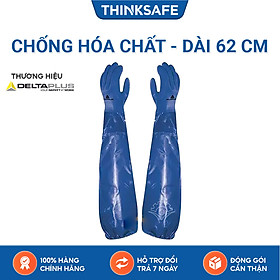 Mua Găng tay chống hóa chất Deltaplus VE766 chống mài mòn  chống dầu và hóa chất  thấm hút mồ hôi tốt (xanh dương) - Plastic Glove Code 3926.20