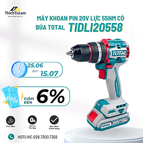 Mua MÁY KHOAN PIN 20V 55NM CÓ BÚA TIDLI20558 TOTAL - HÀNG CHÍNH HÃNG