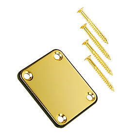 Gold Neck Plate w/ Screws For  Strat Electric Guitar