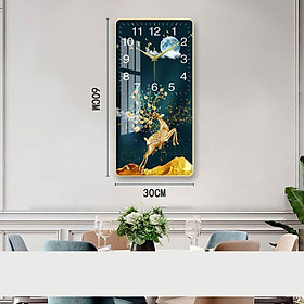 Mua ĐỒNG HỒ TRANH hai trong một mika phủ bóng phong cách hiện đại kích thước 30*60cm(SD 09)