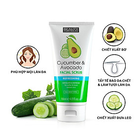 Sữa rửa mặt Beauty Formulas Cucumber & Avocado Facial Scrub 150ml - tẩy tế bào chết tinh chất dưa leo