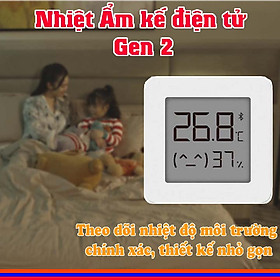 Nhiệt ẩm kế treo tường thông minh Gen2 kết nối điện thoại theo dõi nhiệt độ môi trường chính xác, thiết kế nhỏ gọn 