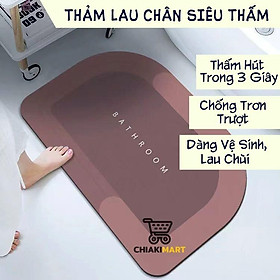 Thảm lau chân siêu thấm hút nước 3D cao cấp 40x60cm, chống trơn trượt, nhanh khô, thảm chùi chân siêu thấm