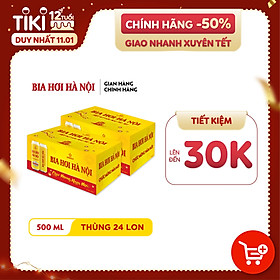 Combo 2 Thùng Bia Hơi Hà Nội - Thùng 24 lon 500ml