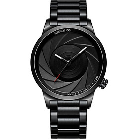 BIDEN Men Fashion Simple Sport Quartz Watch Big Dial Stainless Steel Band Wrist Watch