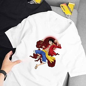 ÁO THUN FORM RỘNG One Piece Luffy mũ rơm IN HÌNH HOẠT HÌNH COOL NGẦU CHO BẠN THÂN CÓ SIZE TRẺ EM - 715