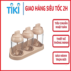 Mua Bộ 3 hộp gia vị Tritan Yoko - Chính Hãng inochi Tiêu chuẩn nhật bản dễ dàng vệ sinh và sử dụng