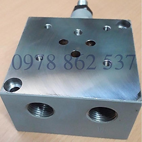 Mua Đế van thuỷ lực 02-có chỉnh áp lắp van điện 02 thuỷ lực