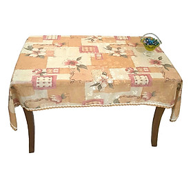 Khăn trải bàn PAULEE - WV-603-002 chân viền ren - chất liệu vải polyester
