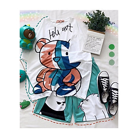 Set đồ unisex Gấu trúc gồm 1 quần cartoon kèm 1 áo thun nam nữ form rộng tay lỡ Freesize mặc vừa từ 40-65kg Molly Urban