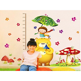 Decal dán tường thước đo gấu bự