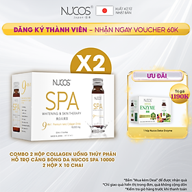 Combo 2 Hộp Collagen uống thủy phân hỗ trợ căng bóng da Nucos Spa 10000​ 10 chai x 50ml