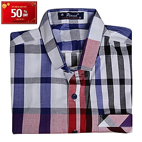 Áo Sơ Mi Nam Sọc Caro Ngắn Tay PS55