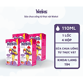 Lốc Sữa Chua Uống Từ Thực Vật Wakai Kids 110ml x 4 Hộp