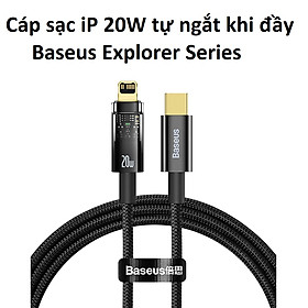 Cáp sạc dành cho iPhone PD20W tự ngắt khi đầy Baseus Explorer Series CATS000001 -Hàng Chính hãng