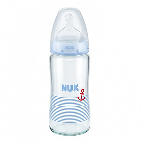 Bình Sữa NUK Thủy Tinh (240ml) Núm Ti Silicone S1 (Size M) NU66128