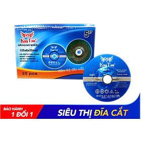 Đá Mài Sắt KingTom Xanh 125 - Hộp 25 Viên - Mài Sắc Bén Và Hạn Chế Bụi