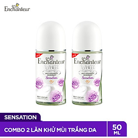 Combo 2 Lăn khử mùi trắng da Enchanteur Sensation/Delighful/Romantic 50ml/ Chai