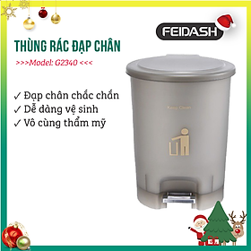 Mua Thùng Rác Đạp Chân Màu Trắng Sữa Đẹp Mắt FEIDASH G2340 - 9 Lít   Chất nhựa cao cấp giúp tăng tuổi thọ sản phẩm - Thiết kế 2 lớp có thể tháo rời giúp tăng tính thẩm mĩ sản phẩm và dễ dàng vệ sinh