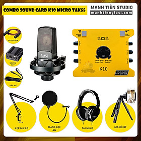 Combo thu âm, livestream Micro TakStar TAK55, Sound card XOX K10 Jubilee