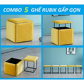 Mua Bộ Ghế Gấp Gọn. Đôn Ghế Sofa 5 in 1. Ghế Khối Rubik Thiết Kế Sang Trọng  Hiện Đại.