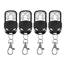 4Pcs Remote Control Key Fobs One-click Theft Against 4 Buttons Simple Pairing 433MHz for Car Garage Door Gate Skylight