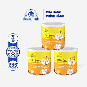 Combo 3 Hộp Tăm bông trẻ em Bông Bạch Tuyết 336 que hộp tròn