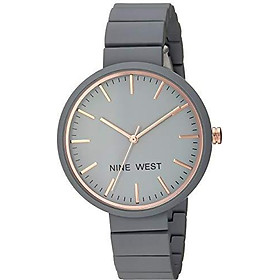 Nine West Women's NW/2012LPRG Matte Pastel Pink Rubberized Bracelet Watch