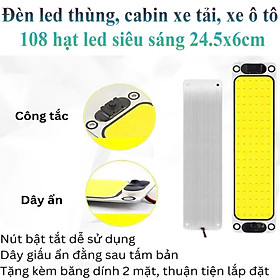 Mua Đèn Led Thùng  Cabin Xe Tải  Xe Ô Tô 108 Hạt Led Siêu Sáng 24.5X6Cm