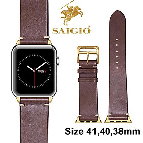 Dây Đeo Apple Watch 41mm 40mm 38mm, Chất Liệu Da Bò Cao Cấp, Phong Cách Vintage Hoài Cổ, Đơn Giản Và Tinh Tế, Tương Thích Các Phiên Bản Series 9/8/7/6/5/4/3/2/1/SE/SE2