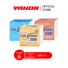 Combo 6 Bao Khăn Giấy Lụa Let-green, 200 tờ bao