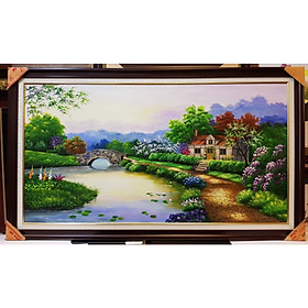 Mua TRANH VẼ SƠN DẦU - PHONG CẢNH CHÂU ÂU - NGÔI NHÀ HẠNH PHÚC